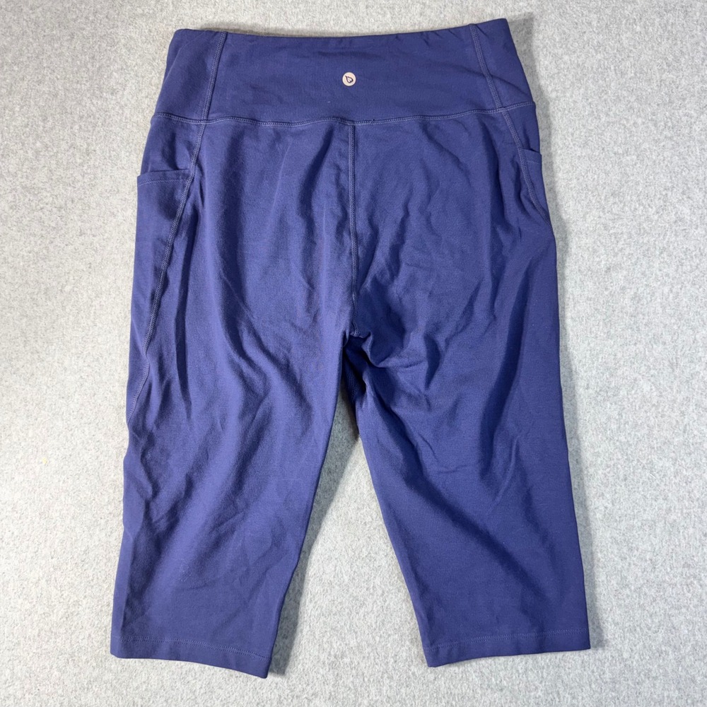 Baleaf Womens Navy Blue High Waisted Capri Leggings with Pockets Size L